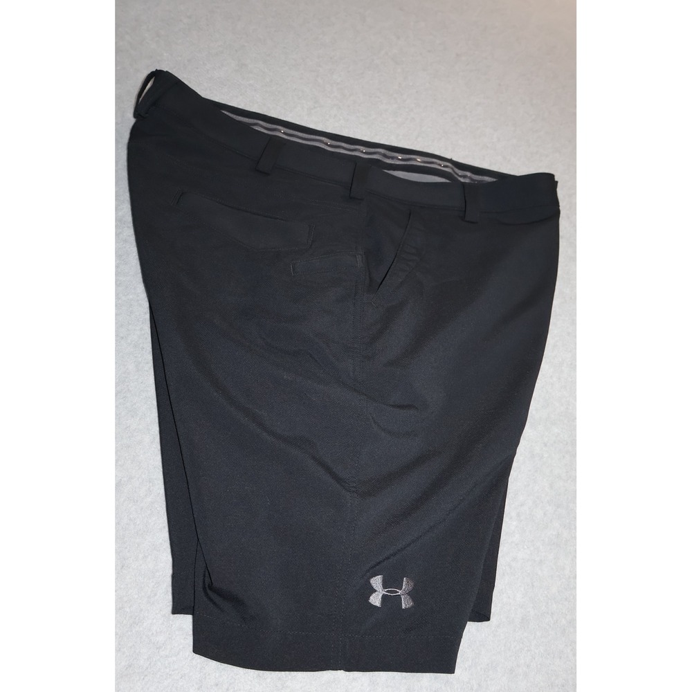 Under Armour Golf Shorts Mens 38 Black Flat Front Performance Stretch Polyester